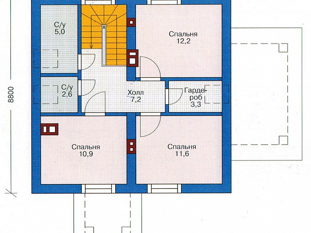 План мансардного этажа 55-40